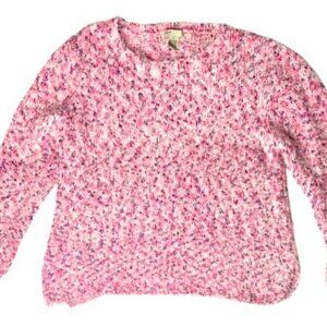 Oversized Confetti Design Sweater Pink/Purple Size Medium